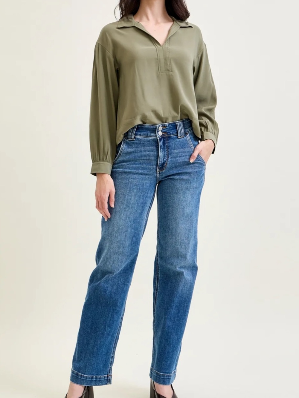 Judy Blue Penny Wide Denim Trouser jeans